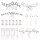 Cinaci, pacote com 41 pentes laterais de cabelo, pentes laterais de cabelo em forma de U e torcidos, presilhas, presilhas, chapéus de casamento, acessórios para mulheres, meninas, noivas, damas de honra
