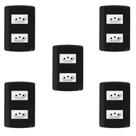 Cinco Conjuntos com 2 Tomadas 2p+t 20a 250v, Modular, com Placa 4x2 e Suporte