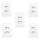Cinco Conjuntos com 2 Tomadas 2p+t 20a 250v, Modular, com Placa 4x2