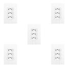 Cinco Conjuntos com 3 Tomadas 2P+T 20A 250V, Modular, com Placa 4x2 Branco Pluzie