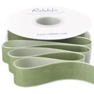 Cinta decorativa de terciopelo Ribbli color verde salvia, 2,5 cm x 9,1 m en bobina