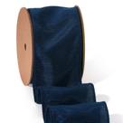 Cinta Decorativa LaRibbons 6.4 cm x 9.1 m Azul Marino con Alambre en el Borde