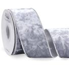 Cinta decorativa Ribbli de terciopelo plateado con alambre, 6,35 cm x 9,1 m