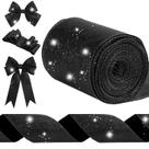 Cinta Decorativa Syhood Negra con Purpurina y Alambre 10 cm x 18 m Cinta Decorativa Syhood Negra con Purpurina y Alambre 10 cm x 18 m