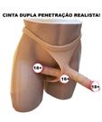 Cinta Dupla com Prótese de 14x4x e Plug 12x3,4 cm. Cinta em Silicone