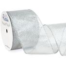 Cinta Metálica Plateada con Brillo Ribbli 2,5 cm x 9 m para Navidad