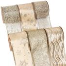 Cinta Navidad Ribbli con Brillo Dorado y Alambre 2,5 cm x 36 m - 6 Rollos
