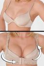 Cinta Postural Para Cifose E Escoliose Leve Feminina Com Suporte De Busto Push Up Renda Bege