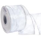 Cinta Ribbli Blanca de Organza con Alambre 2,5 cm x 18 m para Árbol de Navidad