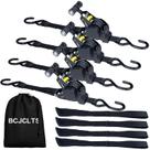 Cintas de Amarre con Carraca BCJCLTS 1 pulg x 3 m Resistente Paquete de 4 Cintas de Amarre con Carraca BCJCLTS 1 pulg x 3 m Resistente Paquete de 4