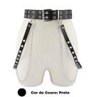 Cinto Arreio em Couro Preto Fetiche Com Correntes Harness