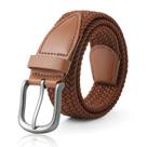 Cinto AWAYTR para meninos, elástico, trançado, fivela, marrom elástico