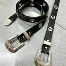 Cinto Básico De Ilhos Metal Punk Rock Plus Size Com 1,40cm