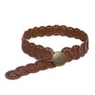 Cinto Boho Chic Feminino Estilo Ocidental Redondo Western Fivela Ouro Velho Moderno Tendencia Festa