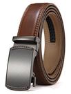 Cinto CHAOREN masculino de couro com catraca de 3,2 cm, microajustável, marrom