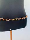 Cinto corporal bodychain elo banhado Champagne fecho frontal