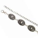 Cinto Corrente Country Medalha Touro Prata Tendencia Western