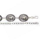 Cinto Corrente Prata Tendencia Western Country Cavalo Metal