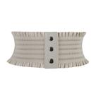 Cinto Corset de Elástico Largo Modela Cintura Botão Babado
