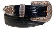 Cinto Country em Couro de strass Brilhante Preto Cinto Country em Couro de strass Brilhante Preto