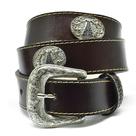 Cinto Country Em Couro Liso Com Medalha Nossa Senhora Cowboy