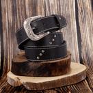 Cinto Country Feminino Couro Estilo Rodeio Western com Rebites