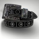 Cinto Country Feminino Preto Pedraria Com Strass Oklahoma