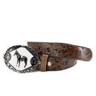 Cinto Country Fivela Mula Cavalgada Cowboy Detalhe Floral em Couro Cinto Country Fivela Mula Cavalgada Cowboy Detalhe Floral em Couro
