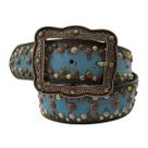 Cinto Country Paul Western Feminino Turquesa com Tachas