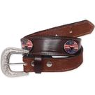 Cinto Country Usa Cowboy Drc Couro Legítimo Detalhes Em Pelo