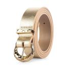 Cinto Dakota de Couro Metalizado - Feminino