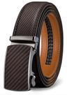 Cinto de catraca deslizante masculino Belt BULLIANT, marrom escuro, ajustável de 42 a 48 cm