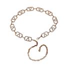 Cinto De Cintura Ajustável Em Metal Dourado E Prateado Para Mulheres, Design De Cadeia Esculpida