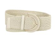 Cinto de cintura Allegra K Wide Woven Trançado Chunky Fivela Branco