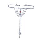 Cinto De Cintura Com Strass De Cristal Vermelho Para Mulheres, Joia De Biquíni Sexy, Arnês Corporal Cinto De Cintura Com Strass De Cristal Vermelho Para Mulheres, Joia De Biquíni Sexy, Arnês Corporal