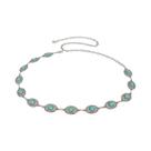 Cinto De Cintura Em Prata Com Pedra Azul Para Mulheres, Cadeia Boêmia Em Forma De Elipse Para Saias Cinto De Cintura Em Prata Com Pedra Azul Para Mulheres, Cadeia Boêmia Em Forma De Elipse Para Saias