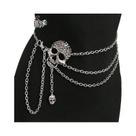 Cinto De Cintura Feminino Prateado Com Caveira Multicamadas Y2K Gótico Punk Rock Hip Hop Moda Cinto De Cintura Feminino Prateado Com Caveira Multicamadas Y2K Gótico Punk Rock Hip Hop Moda