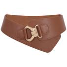 Cinto de cintura JASGOOD, moda feminina, vintage, elástico, marrom