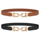 Cinto de cintura JASGOOD Retro Elastic Skinny para mulheres, pacote com 2