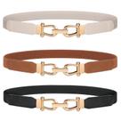 Cinto de cintura JASGOOD Retro Elastic Skinny para mulheres, pacote com 3
