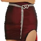 Cinto de Coração Strass Feminino Prateado Cintura Regulavel
