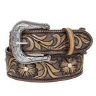Cinto de Couro Bordado Floral Cow Way 38071