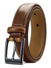 Cinto de couro CHAOREN Brown para homem, vestido com caixa de presente desodorante