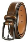 Cinto de couro CHAOREN Brown para homem, vestido com caixa de presente desodorante