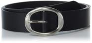 Cinto de couro Lucky Brand Sculpted Center Bar Buckle preto L