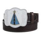Cinto de Couro Masculino Cowboy Cow Way Marrom 22422