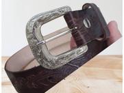 Cinto de Couro Masculino Estilo Country Com Estampas Variadas