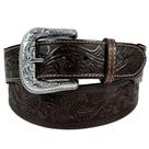 Cinto De Couro Masculino Largo Bordado Cafe Dawson