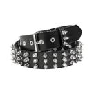 Cinto De Couro Preto Ajustável Para Mulheres Com Estilo Punk Rock E Decoração De Rebites Retro