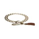 Cinto de Elos de Metal com Tassel de Couro Cinto de Elos de Metal com Tassel de Couro